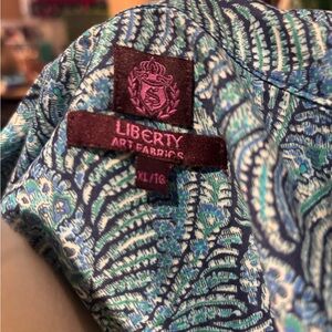 Blue and Green Women's Button Down Shirt